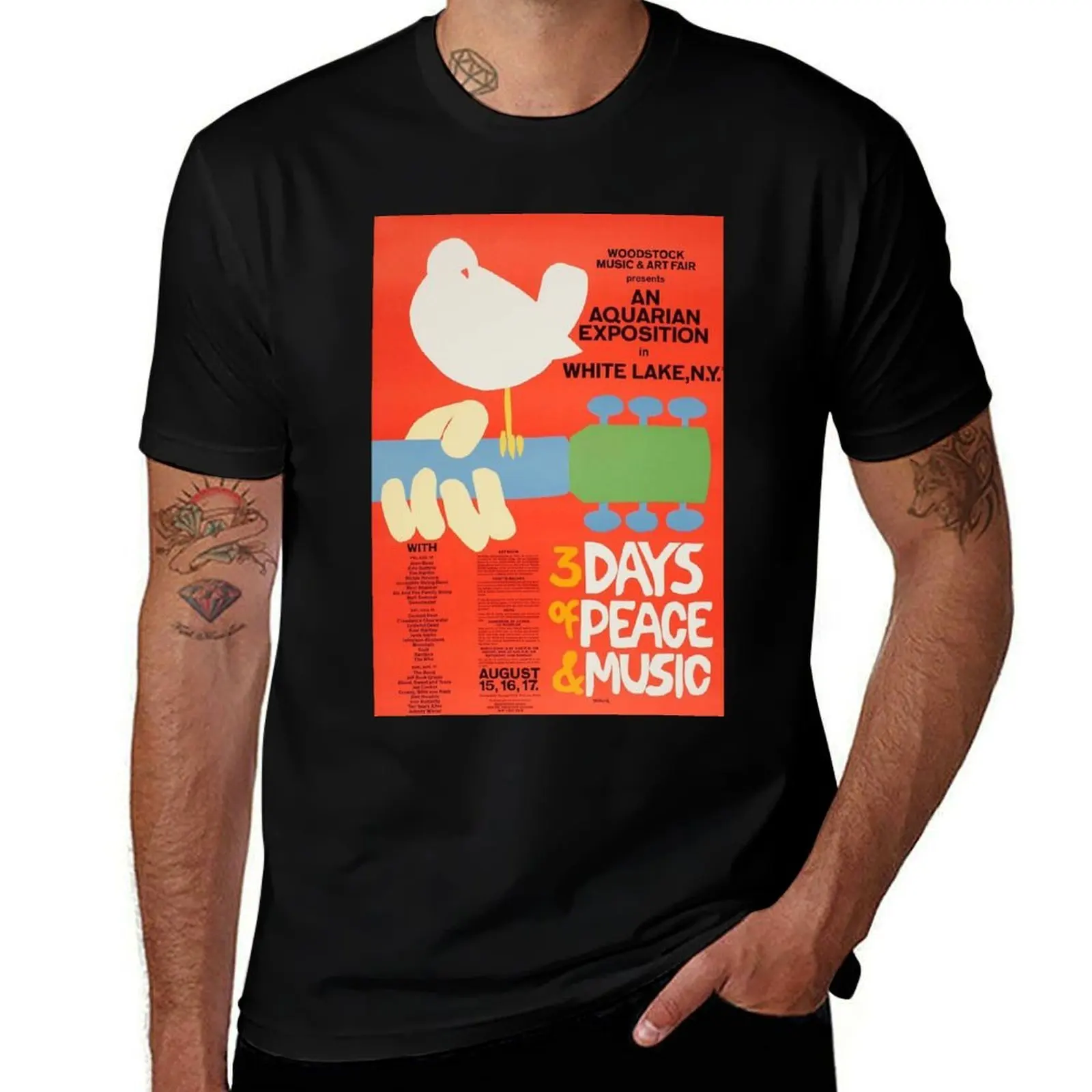 Woodstock 1969 T-Shirt t shirts for man cotton soft T-Shirt