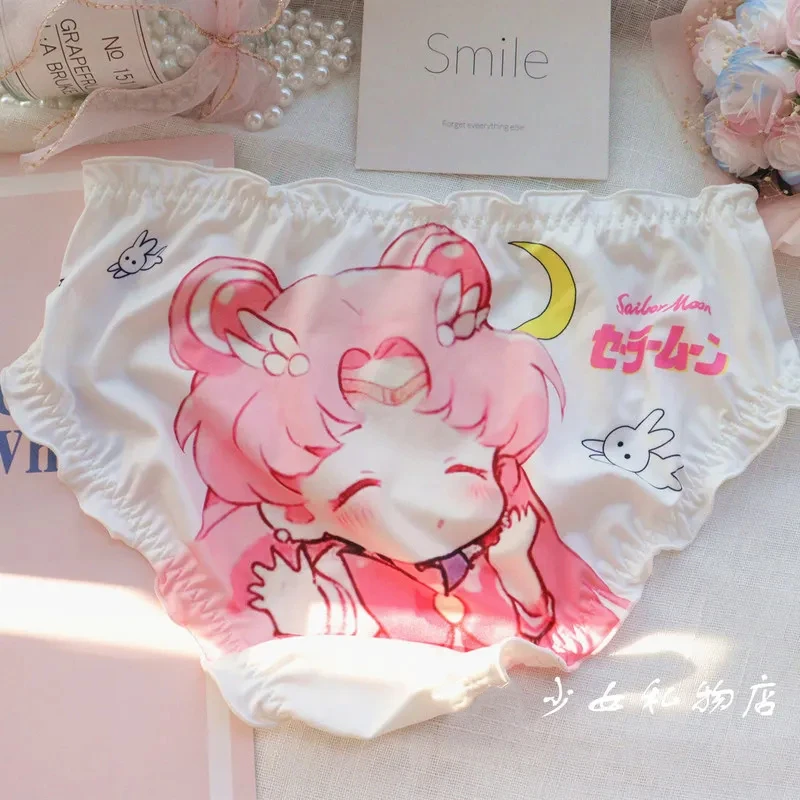 Kawaii Girl Lingerie Panty Underwear Women Panties Heart Cotton Underwear Cute Lolita Cartoon Printed Sexy Anime Brief for Girls