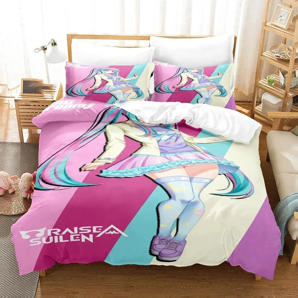 

3D Print Nyubara Reona Bedding Set Anime Raise A Suilen Duvet Cover Double Twin Full Queen King Adult Kids Quilt