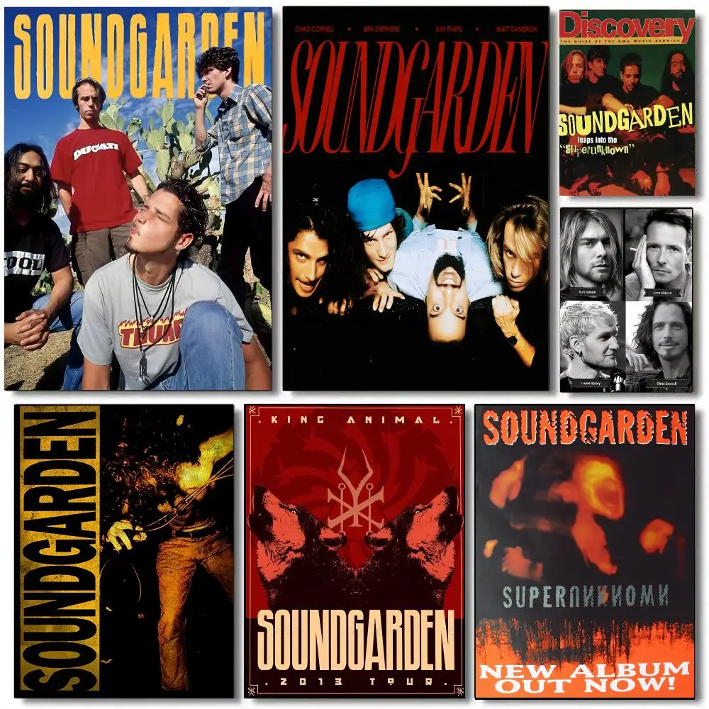 Classic Hot S-Sound GardenS Band Cool  Poster Self Adhesive Aesthetic Wall Art Picture for Living Room Home Decoration Gift