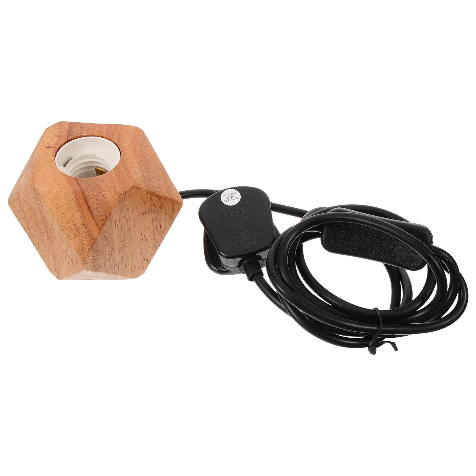 

Rhombus Wooden Table Lamp E27 Socket Uk Plug Light Bulb Holder Diy Lamp Kit For Home Decor Lighting Fixture Parts