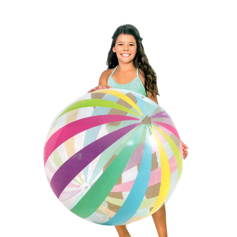 Beach Balls Inflatable Ball Big Beach Ball Set Jumbo Oversized Blow Up Plastic Game Rainbow Beach Balls For Swimming