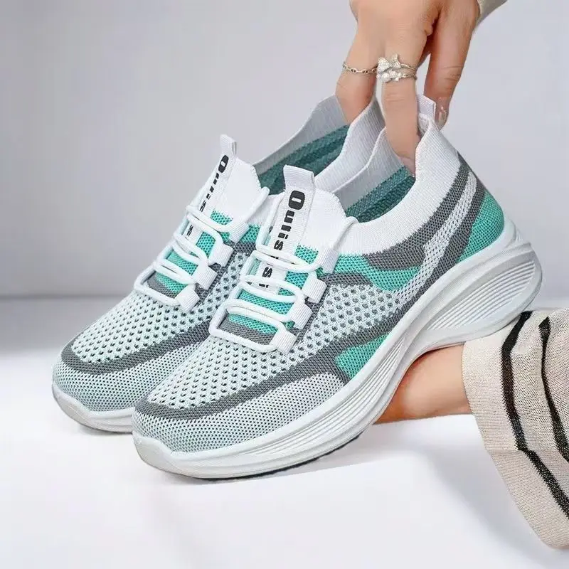Women's Breathable Soft Sided Fashionable Casual Sports Shoes Comfortable Walking Sneakers