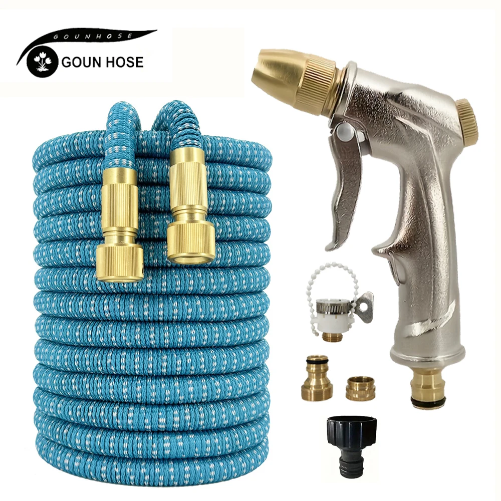 

GOUN HOSE Garden Hose Magic Retractable Car Water Pipe Metal Water Gun Bimetallic Joint For Garden Irrigation And Cleaning Tools