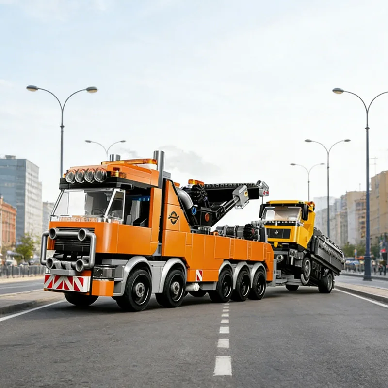 moc 60467 Set di blocchi di costruzione modello di camion gru a torre pesante serie City, regalo di Natale e Halloween
