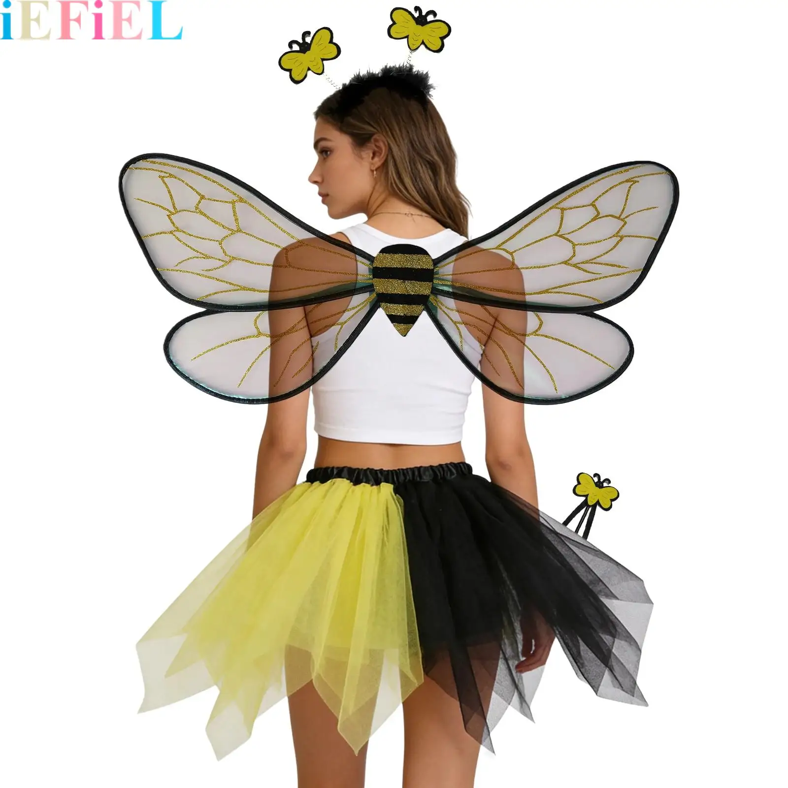 

Kids And Adults Bee Wings Antenna Headband Etc Costume Accessories for Halloween Festivals Cosplay Themed Events
