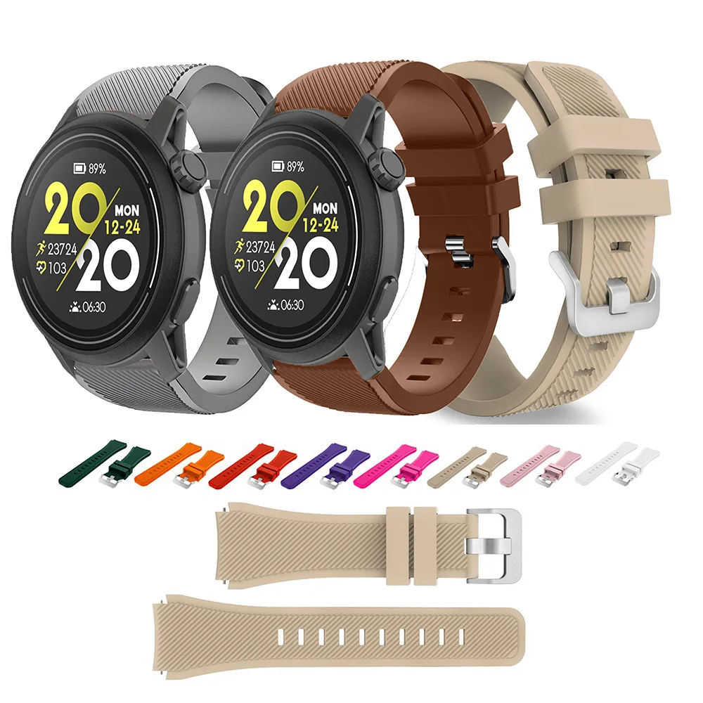Silicone Watch Band Metal Clasp Strap for COROS PACE 3 APEX 2 Pro 46mm VERTIX