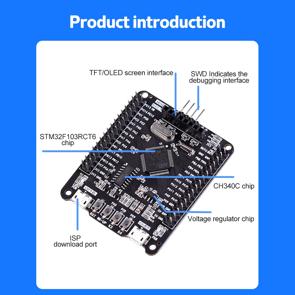 ARM STM32 Development Board Small System Board STM32F103RCT6 Development Board 51