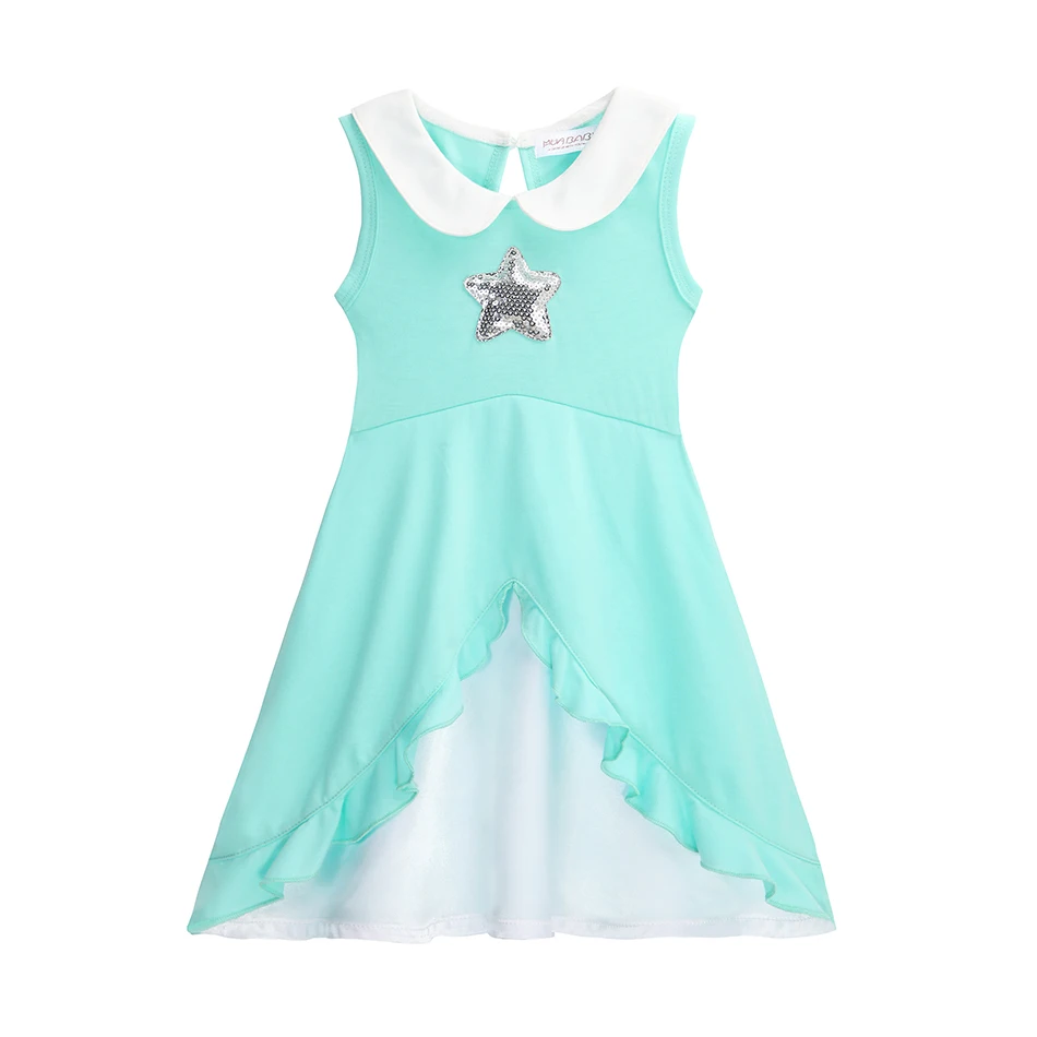 Lovely Peach Princess Dress Baby Girls Summer Casual Dresses Cute Kids Rosalina Sleeveless Children's Birthday Party Clothing