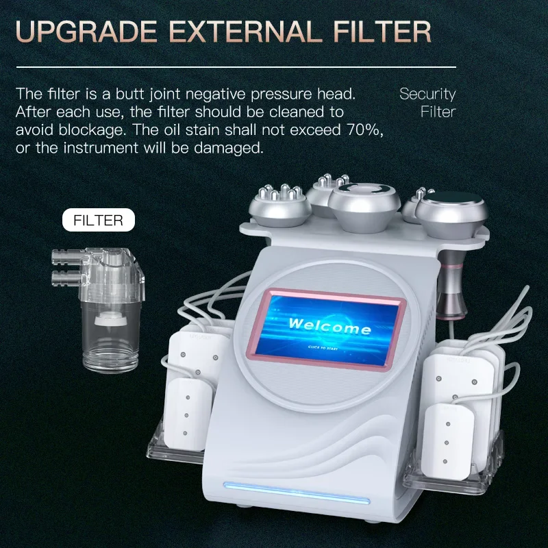 2026 The Latest 6 In 1 80k Ultrasonic Cavitation Vacuum RF Laser Weight Loss Machine  Cellulite Massager Weight Loss Products