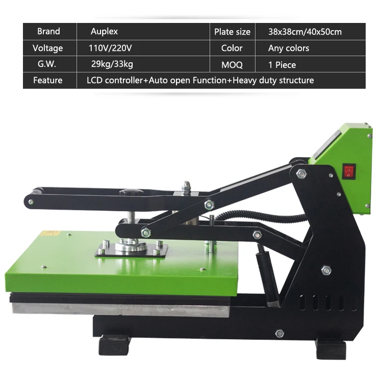الصحافة الحرارية ذات التصميم المفتوح التلقائي لتي شيرت 38*38 لوحة التدفئة