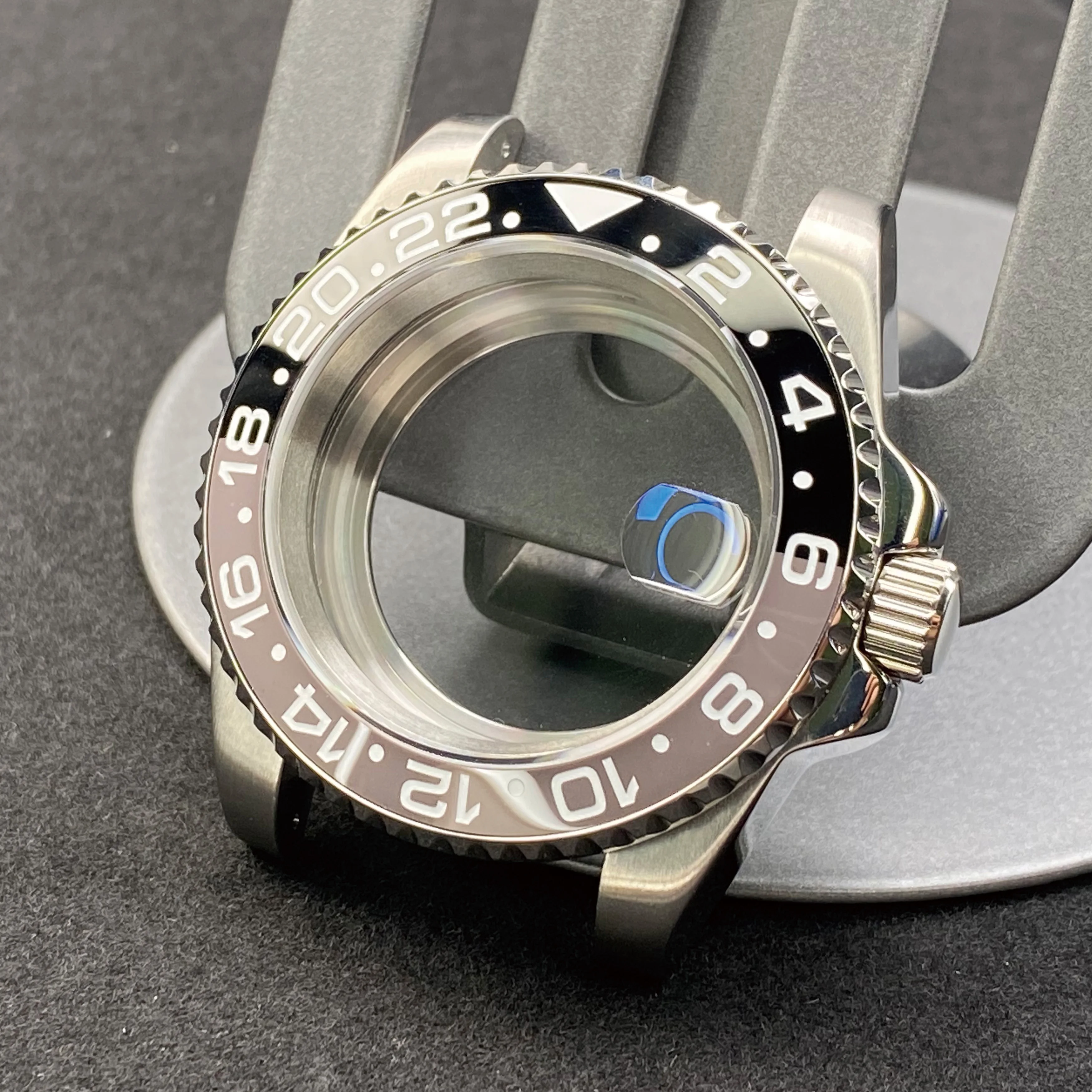 ساعة رجالية 40 ، ساعة سيراميك فرعية/GMT ، بحافة NH34 NH35 NH36 ، علبة من الفولاذ المقاوم للصدأ ، زجاج ساعة شبح المياه الميكانيكية المعدلة