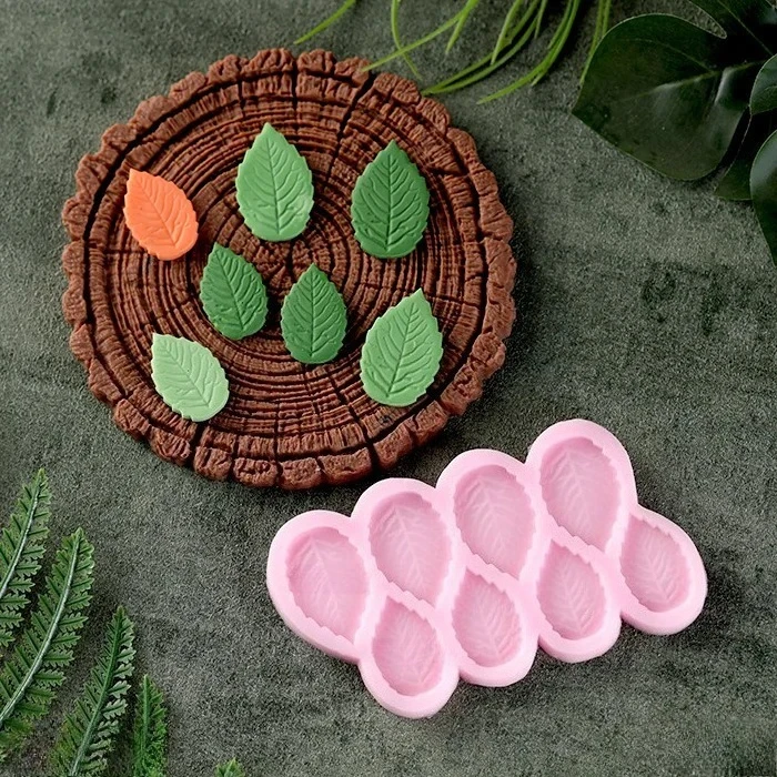DIY 3D Leaf Tree Silicone Molds Maple Leaves Fondant Cake Chocolate Mould Party Baking Tools Cake Decoration Accessories