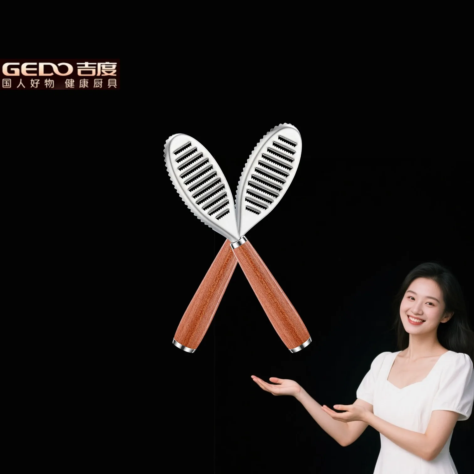 

GEDO Fish Scale Remove Scraper and Ginger Masher 2 in 1 Kitchenware Steel 2 Side Sharp Serration Seafood Scaler Garlic Grinder