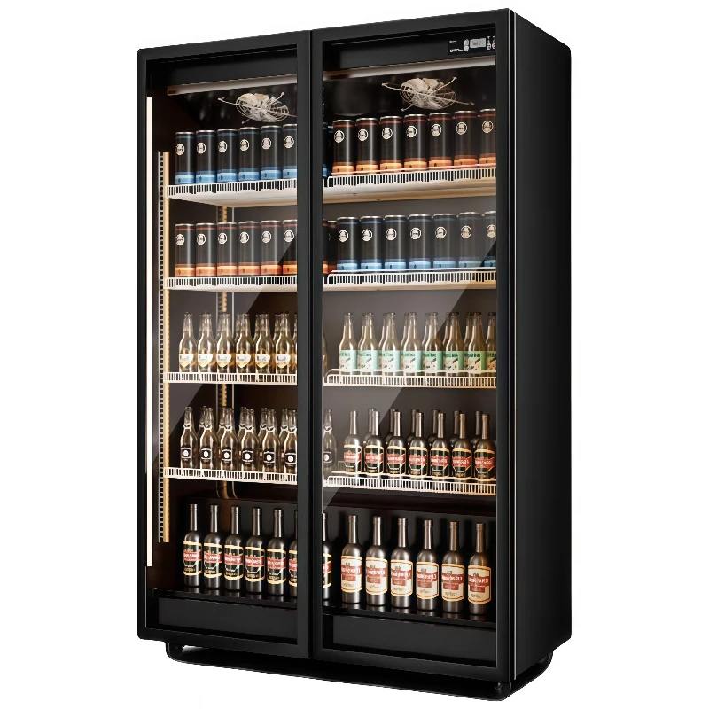 

Dual Zone Wine Cooler Refrigerator Large Vertical Wine Chiller With Cheese Tasting Cabinet