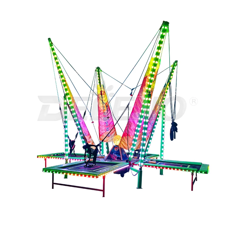 2023 Good selling Adult and kids sports game machine outdoor inflatable bungee  4 in 1 bungee jumping for sale