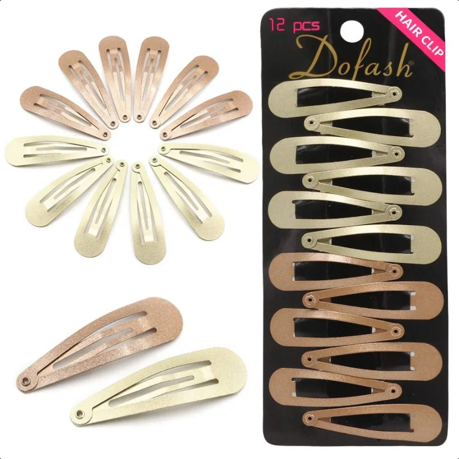 

Dofash Snap hair clips metal grips 5cm 2in basic hair accories star hair clips 12pcs Blonde 6pcs+light brown 6pcs