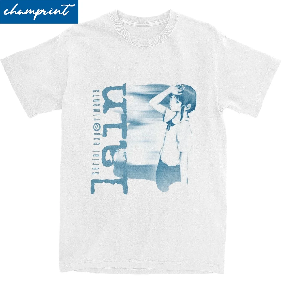 Men Women's Serial Experiments Lain 90s Sci Fi Anime T Shirt Pure Cotton Clothes Vintage Short Sleeve O Neck Tees Party T-Shirt