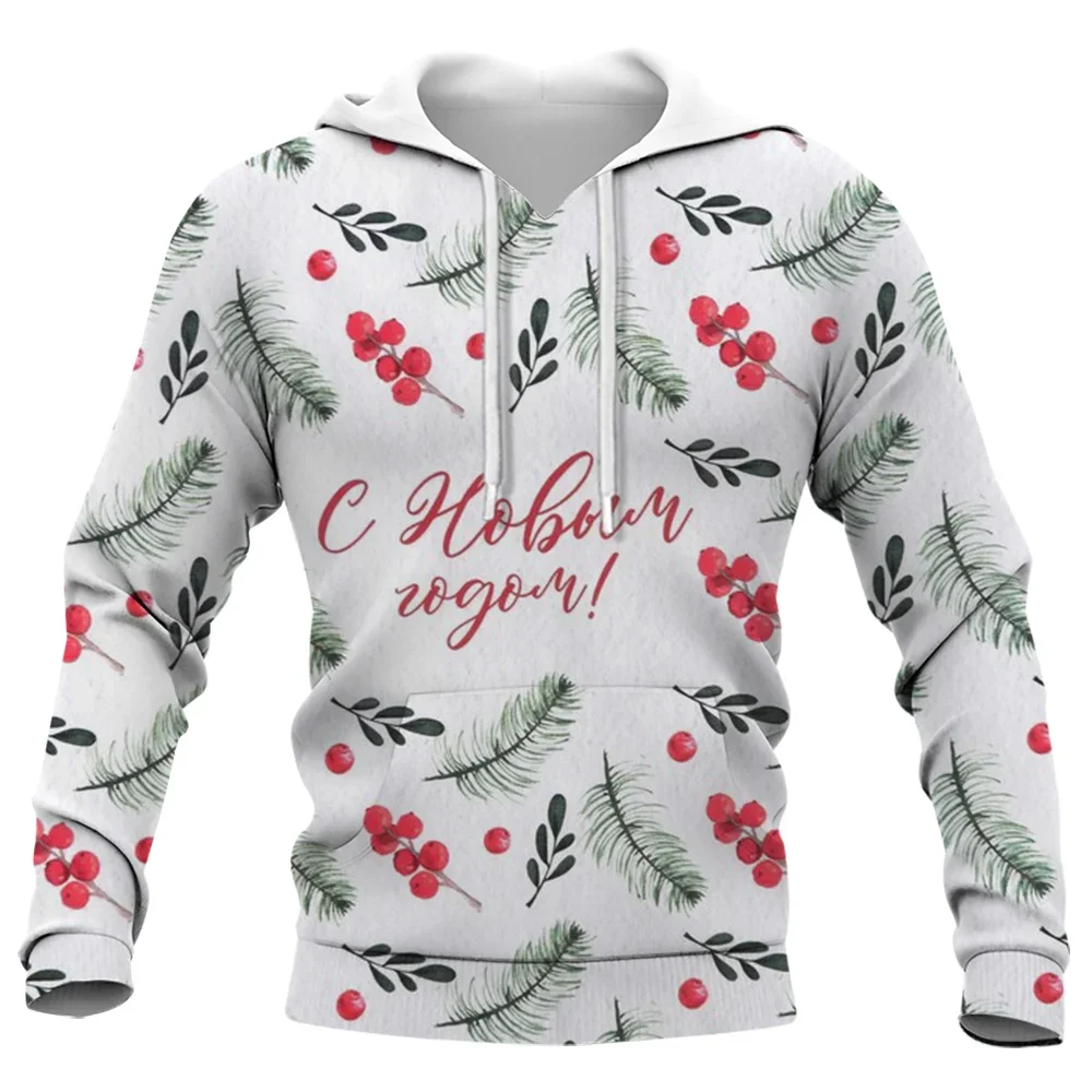 Hx moletom de natal bagas vermelhas folhas de pinho 3d impresso hoodies masculino feminino camisa casual bolso zíper jaquetas S-7XL