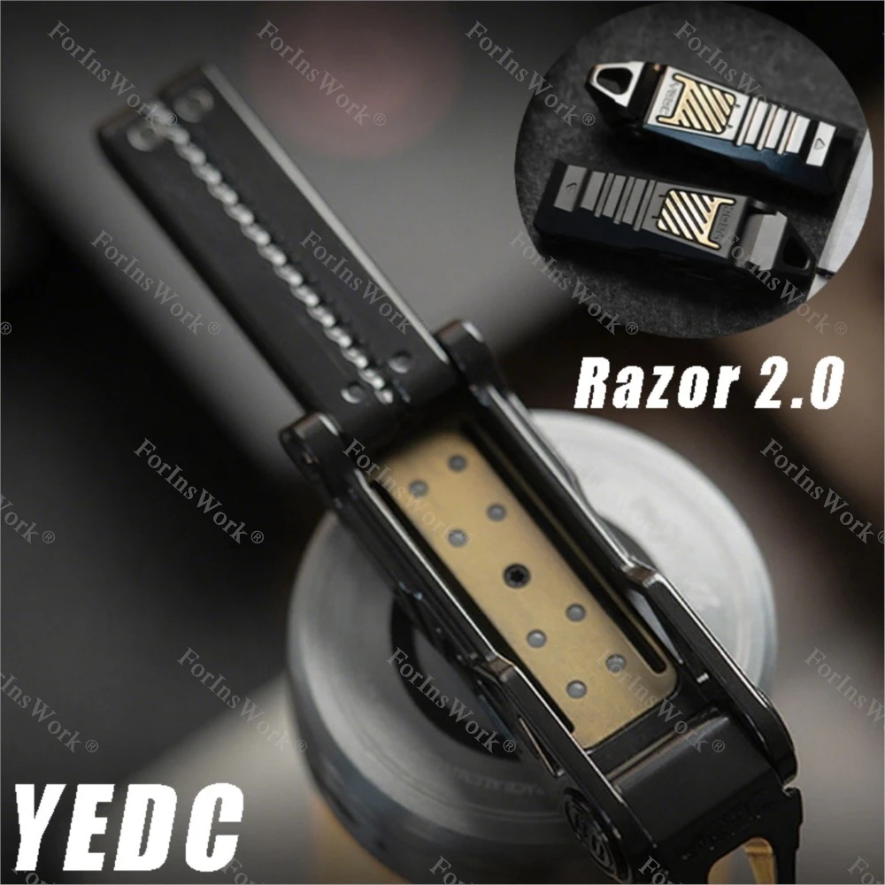 YEDC Razor 2.0 Zirconium Polish Sandblasting Mechanical Magnet Anxiety Toys Sensory Toys Metal Fidget Toy