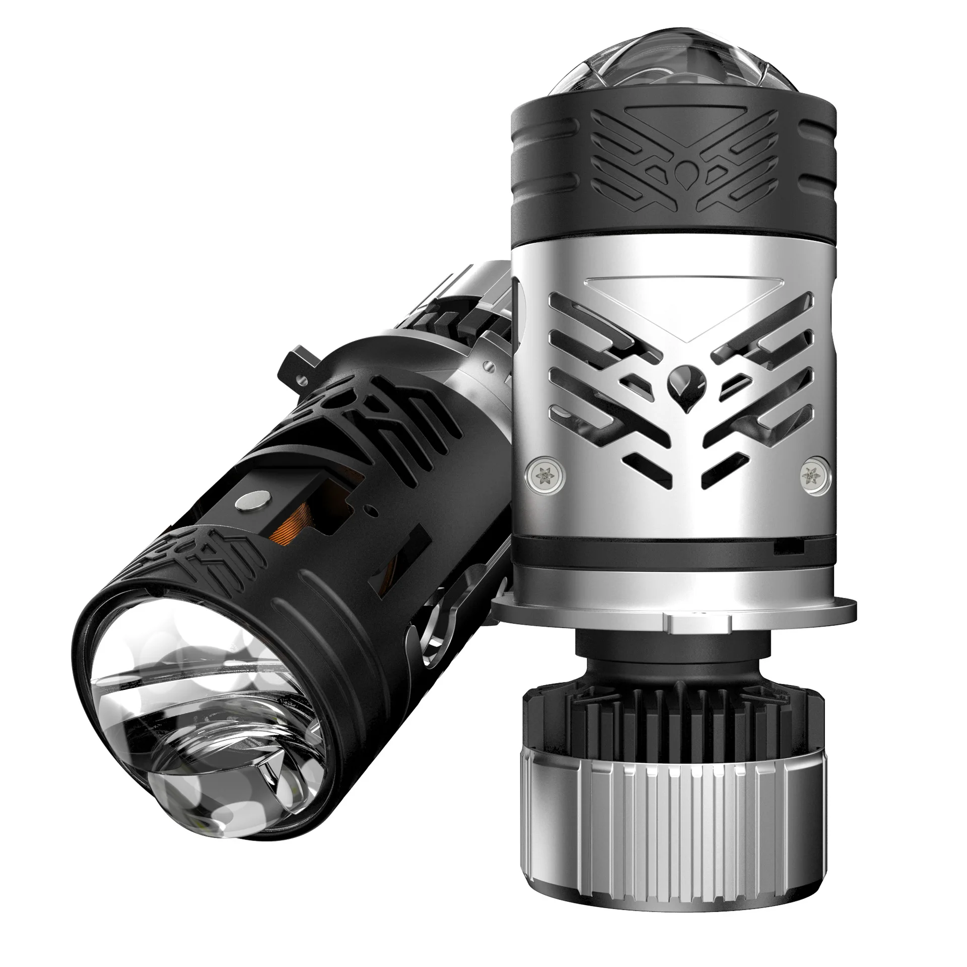 2025 New High Power Wide Beam Bi Beam Projector LED Headlight Plug and Play H4 Solenoid Lens Direct Focus Car Accessories 220W