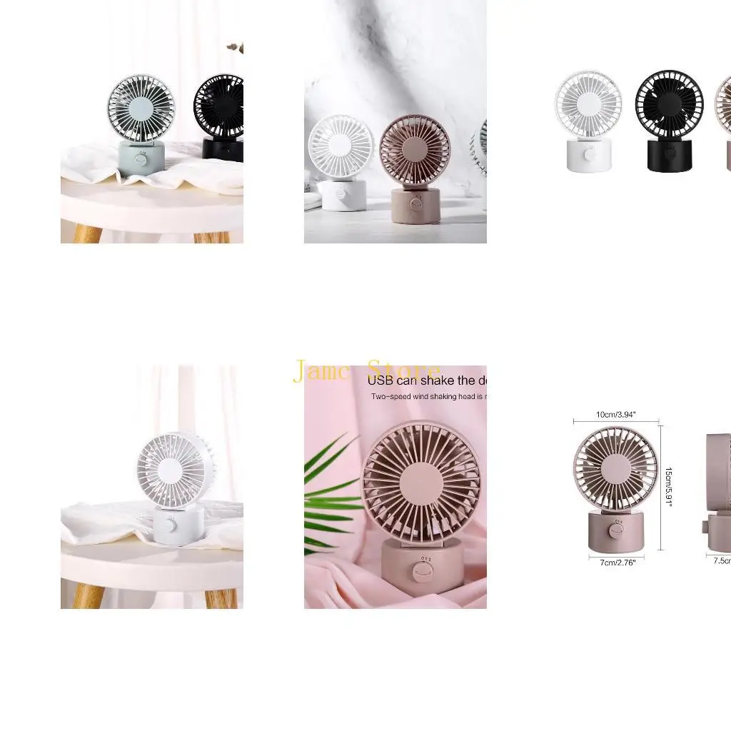 

LX0B 2 Speed Mini USB Powered Desktop Fan Portable Oscillating Fan for Home