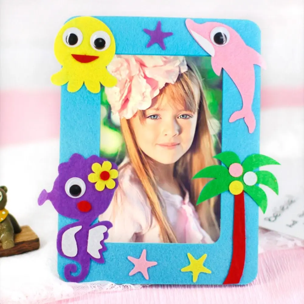 Cartoon Tier Vlies Fotorahmen handgemachte Applikation Vlies Bilderrahmen Nähen Set pädagogische 3D Fotorahmen Home Decor