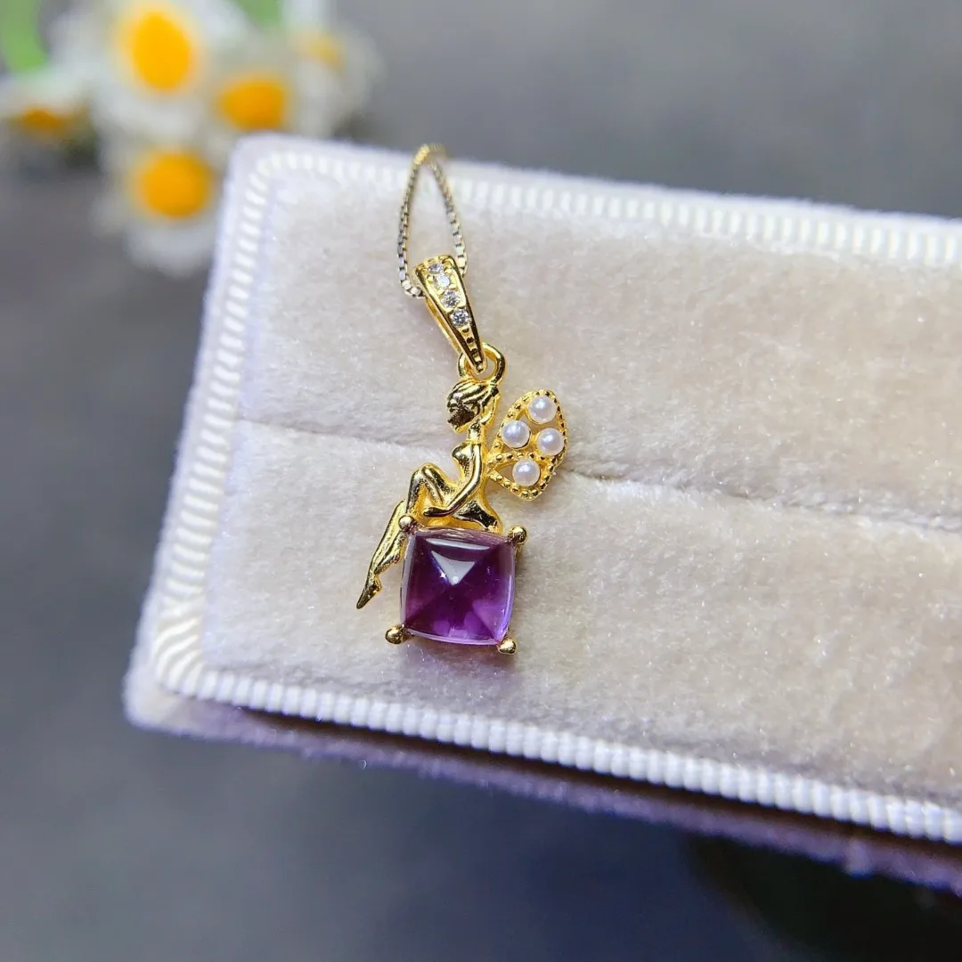

Vibrant Natural Sugar Tower Amethyst S925 Pendant Sterling Silver Jewelry for Fashion Forward Women Perfect Gifts