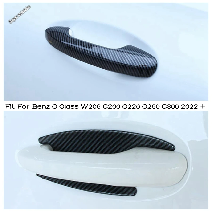 

Car Door Handle Bowl Cover Trim For Mercedes Benz C Class W206 C200 C220 C260 C300 2022 - 2024 Carbon Fiber Accessories Exterior