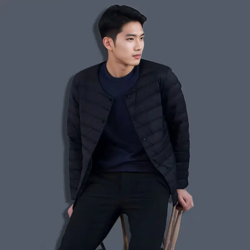 Winter Down-padded Jacket for Men Short Style Thin Inner Liner Thin Close-fitting and Warm Men's Close-fitting Jacket