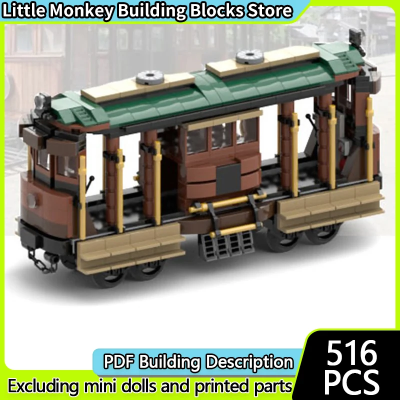 

City Car Model MOC Building Bricks Orbit Passenger Tram Carriage Modular Technology Children Holiday Gifts Assemble Toys Suit