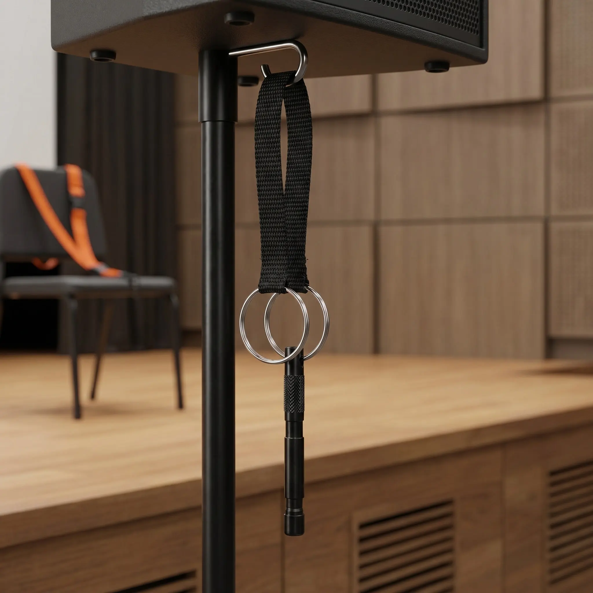 2Pcs Speaker Stand Safety Locking Pin Metal Replacement with Cord Lanyard for Studio Stage Conference Audio Setup