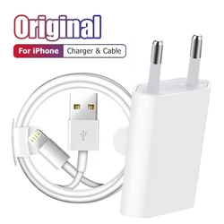 Cavo di ricarica da parete USB originale per iPhone 6 6S 7 8 14 Plus X XR XS 11 12 13 Pro Max 1m 2m 3m cavo di ricarica USB caricatore rapido ue