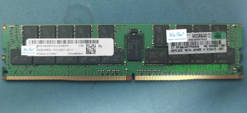 

For HP 805358-B21 809085-091 819413-001 64G 4Rx4 PC4-2400T-L RAM 64GB MEMORY