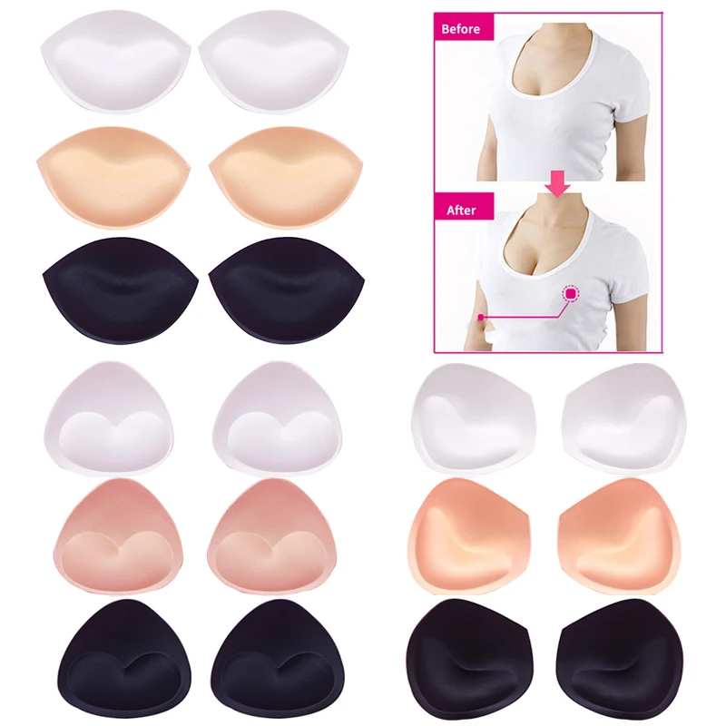 

2pcs 1pair Sponge Inserts In Bra Padded for Swimsuit Breast Push Up Fill Brassiere Breast Patch Pads Women Intimates Accessories