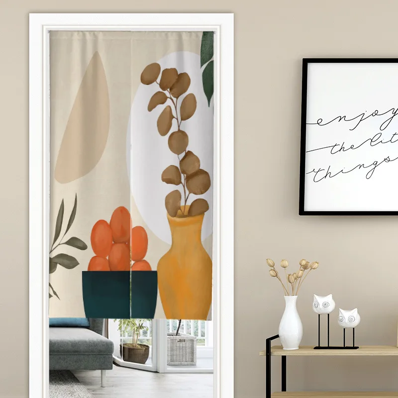 Nordic fabric changing room Curtain Privacy Partition Doorway Curtains Kitchen Entrance Noren Linen Hanging Half-curtain