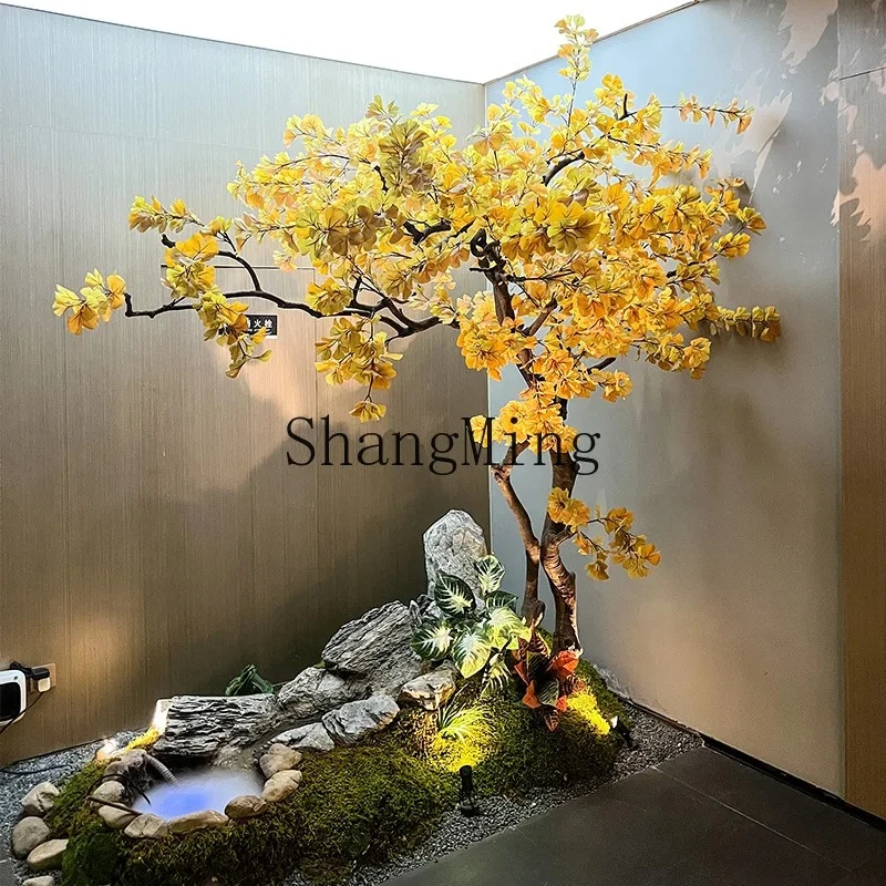 

FG ginkgo tree simulation green plant indoor and outdoor simple landscape landing large ornament
