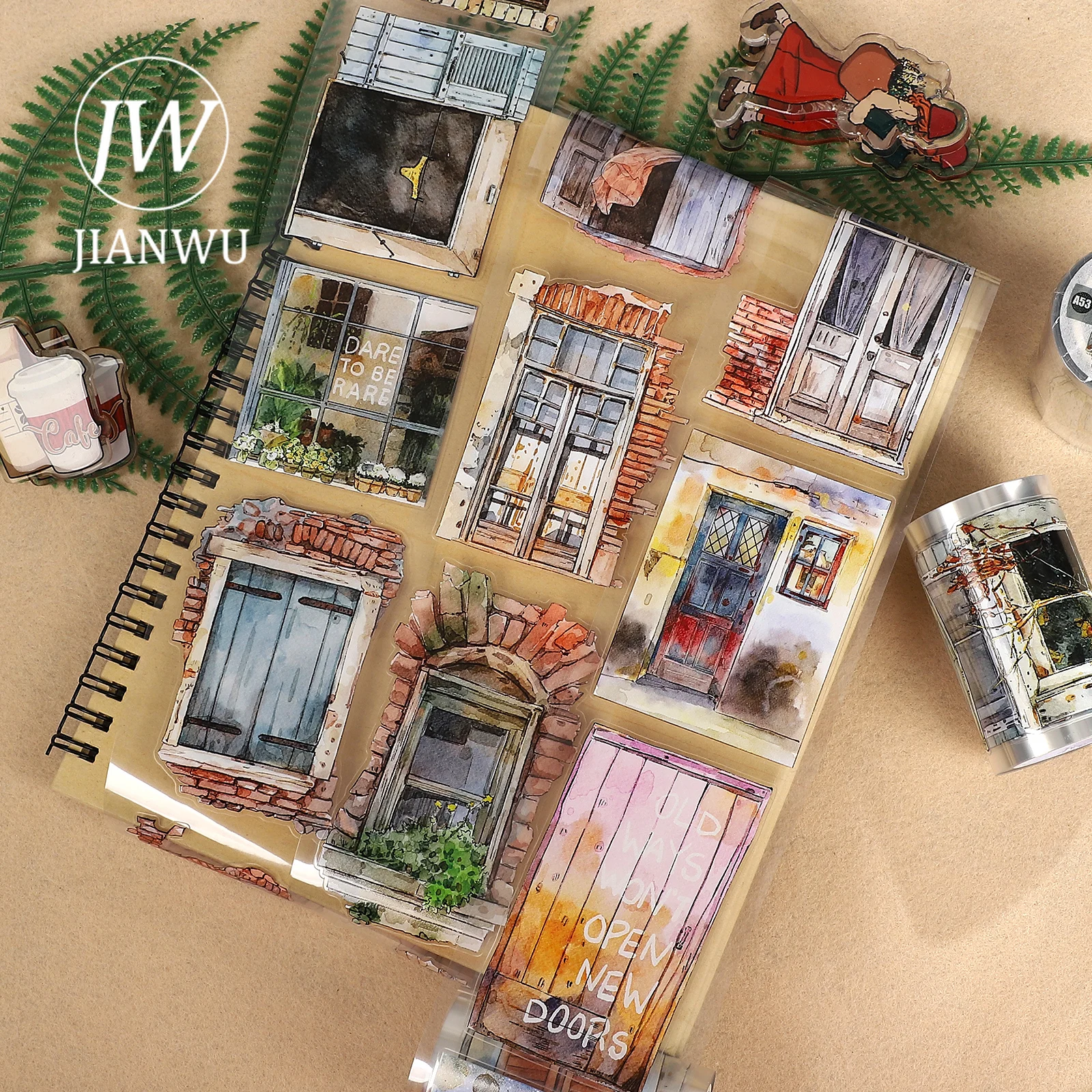 

JIANWU 65 мм * 5 м винтажное окно пейзажный материал коллаж скрапбук ПЭТ лента креативный DIY журнал канцелярские принадлежности