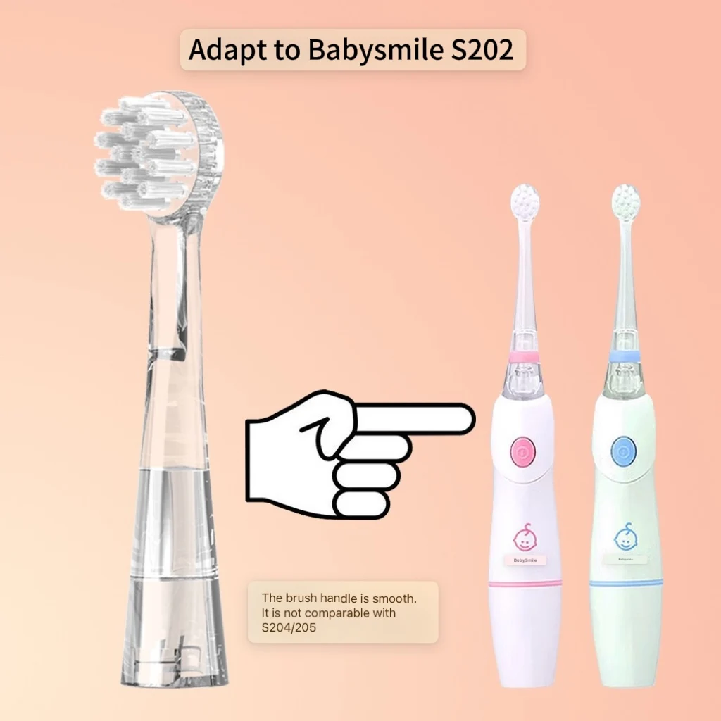 เปลี่ยนหัวแปรงสีฟันสําหรับ Babysmile S202 S204 205 แปรงสีฟันไฟฟ้าสําหรับเด็ก,4 ชิ้น