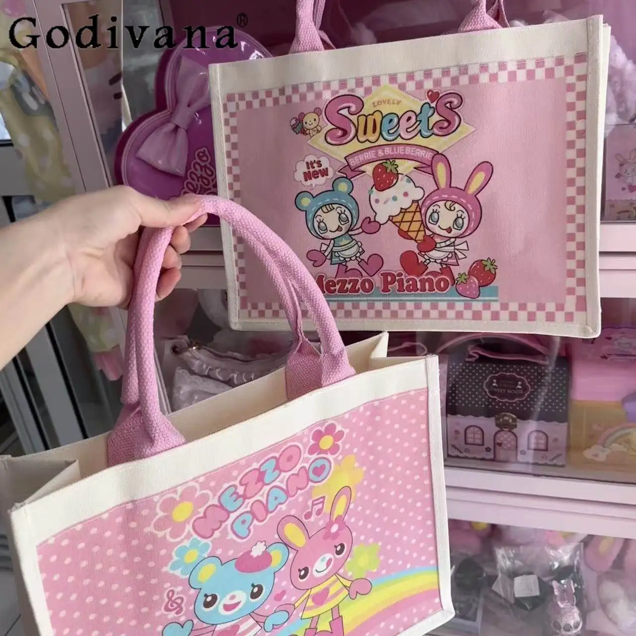 sweet-girls-cartoon-printed-pink-handbag-women-2026-new-student-casual-versatile-large-capacity-canvas-bag-student-handbag