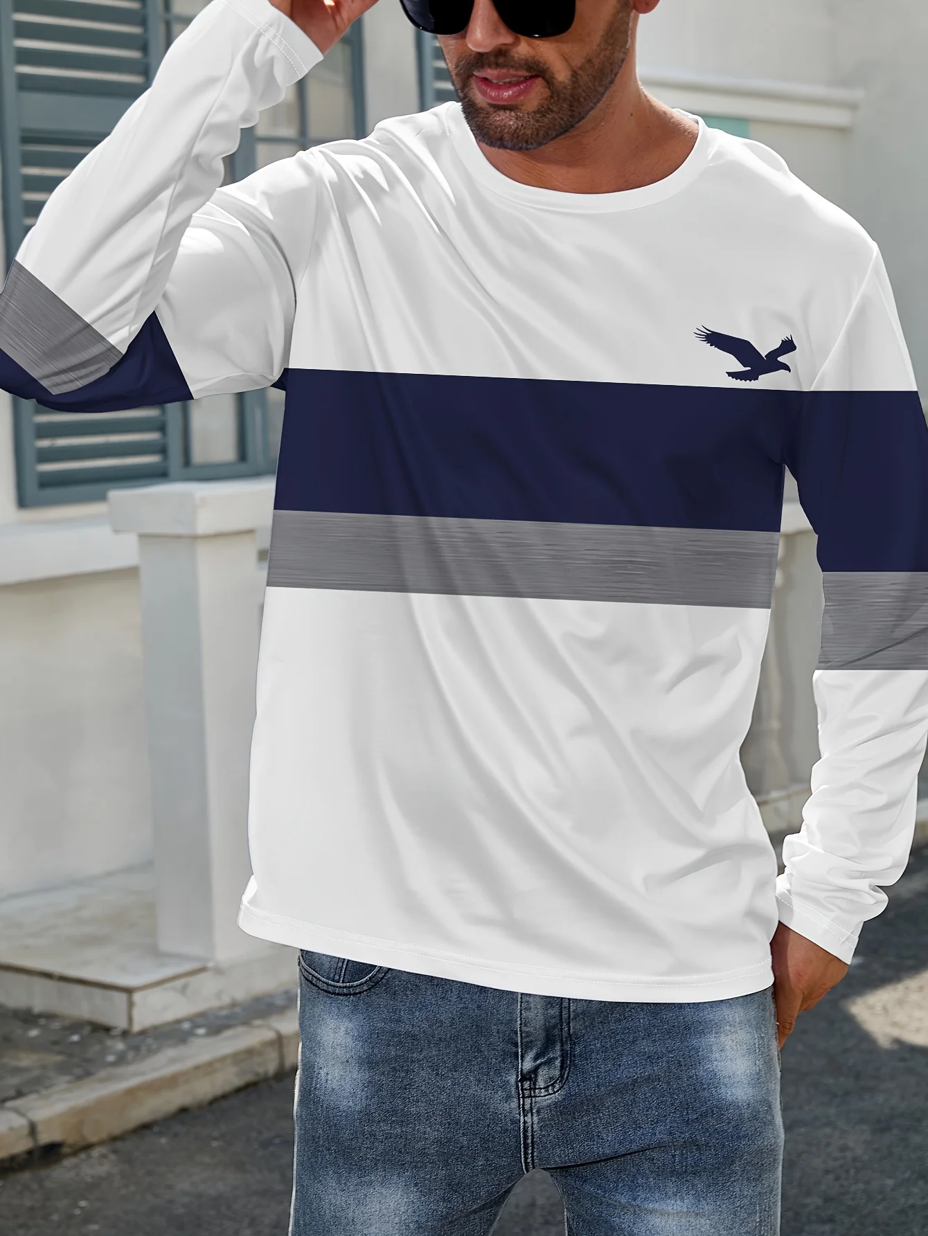 Fashion Striped Long-Sleeved T-Shirt for Men 2026 New Men's Clothing Large Size Loose Men's T-shirt 6XL Casual Clothes for Men