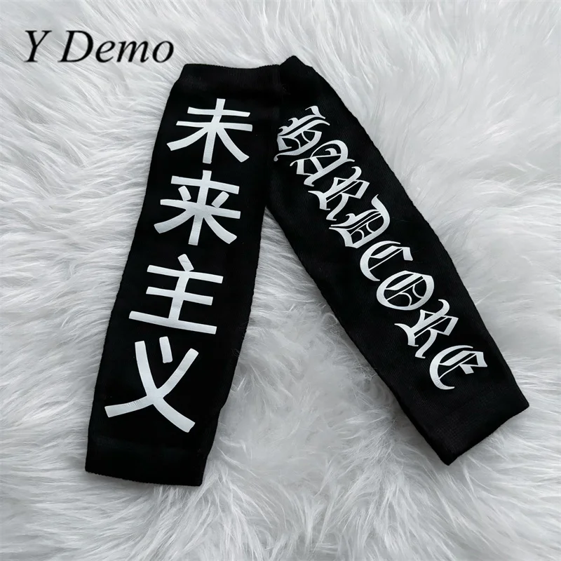 Y Demo Harajuku Letters Elastic Casual Gloves Rock Ninja Style Pattern Hand Accessory