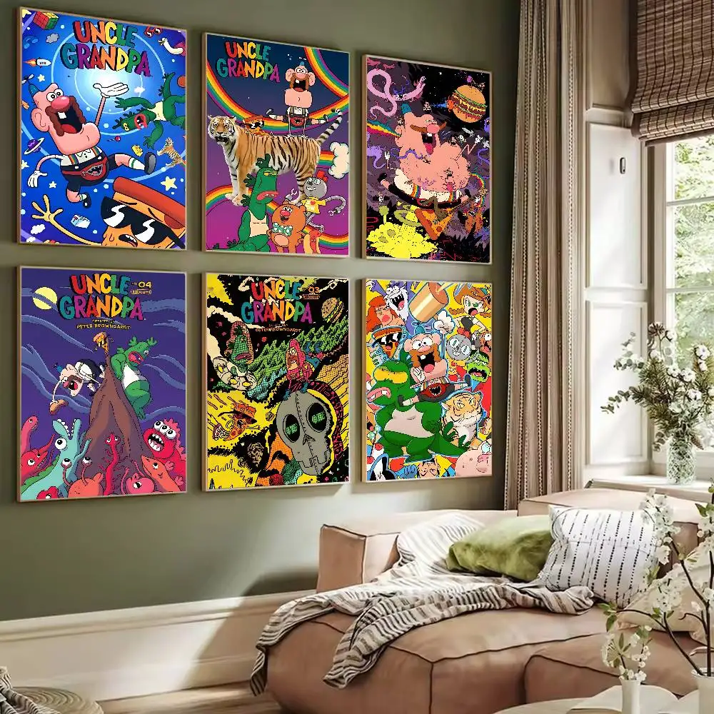 الكرتون العم الجد المشارك ذاتية اللصق الفن مقاوم للماء ورقة ملصق مقهى بار النوم غرفة جدار ديكور #2