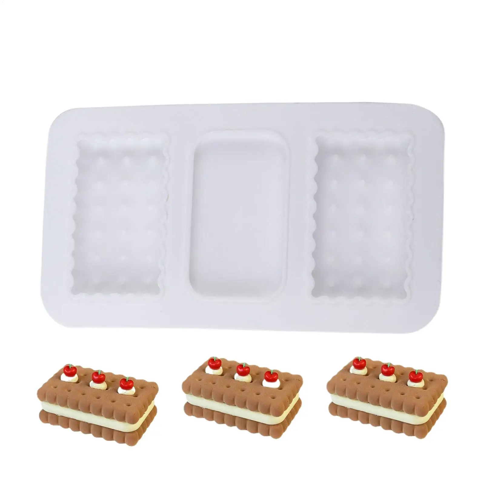 Cookie Silicone Mold 3D Square Pastry Baking Moulds Non-Stick Chocolate Molds for Pudding Cookie Candy Cake Restaurant Party