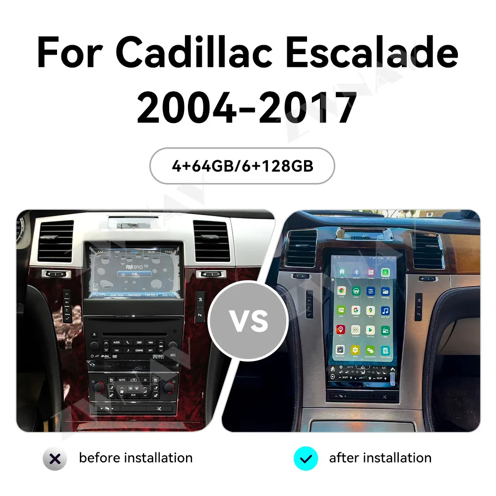 

Сенсорный экран 13,6 дюйма для Cadillac Escalade 2007-2014, автомобильная фотосистема, мультимедийный стереоплеер, Android, Автомобильный плеер