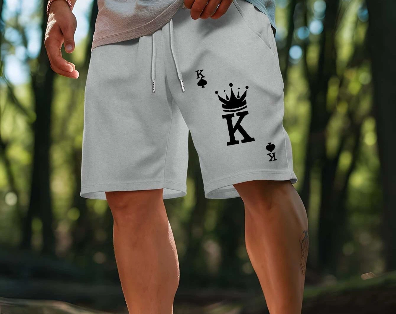 

Men's Spades K-Pattern Shorts - Lightweight and Breathable Summer Sports and Leisure Wear
