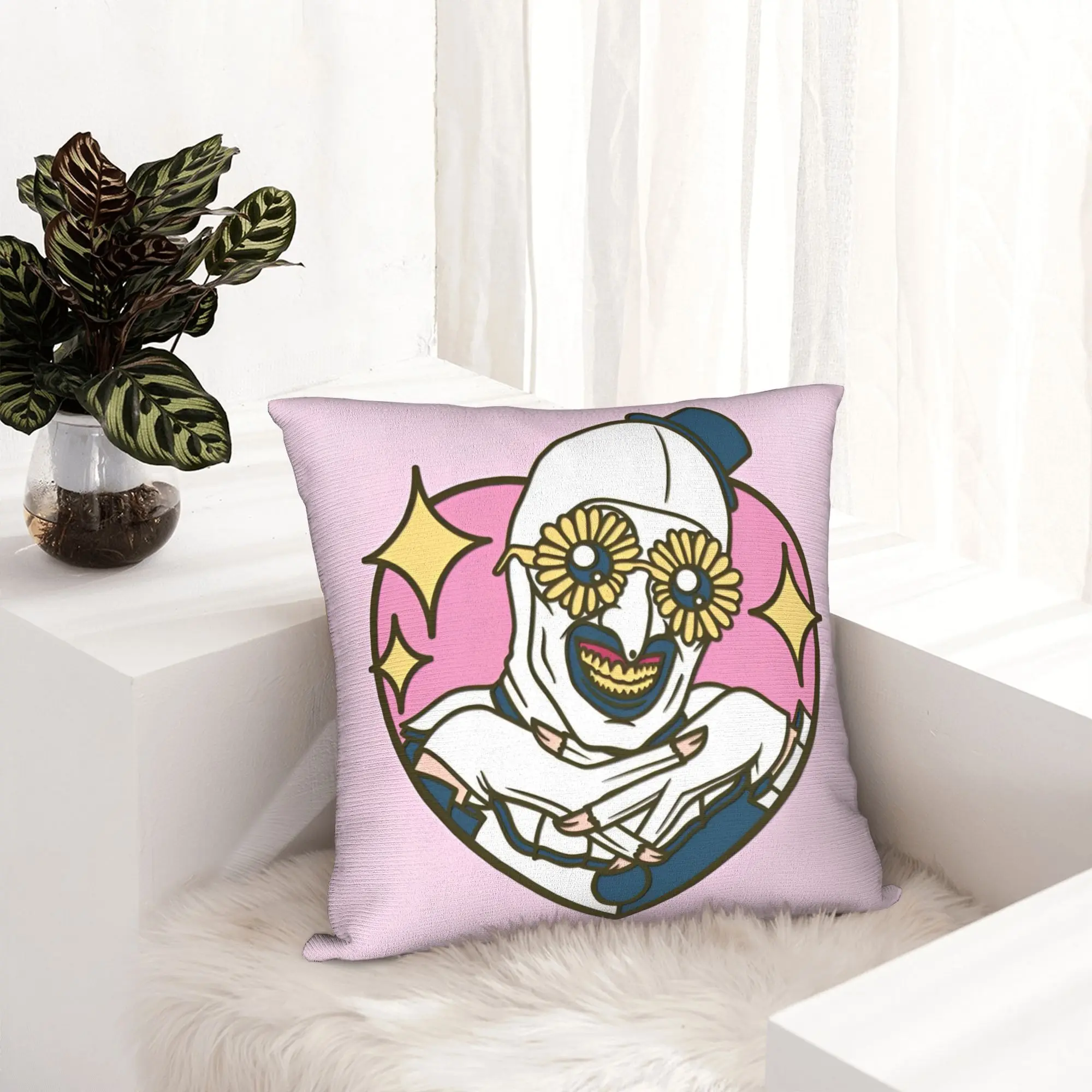 Terrifier Art the Clown Pillowcase Soft Polyester Cushion Cover Decorations  Throw Pillow Case Cover Home Zipper 40*40cm