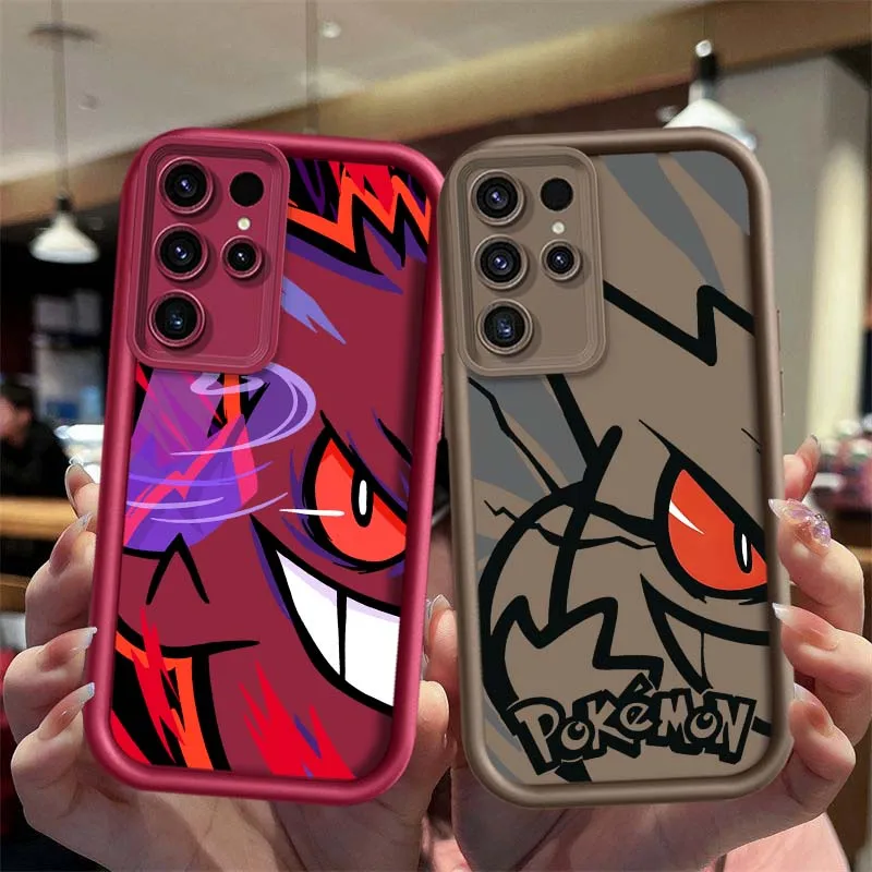 Cartoon Gengar Red Eye Cover For Samsung Galaxy S26 S25 S24 S23 S22 S21 S20 Ultra Plus FE 5G Eye Ladder Phone Case