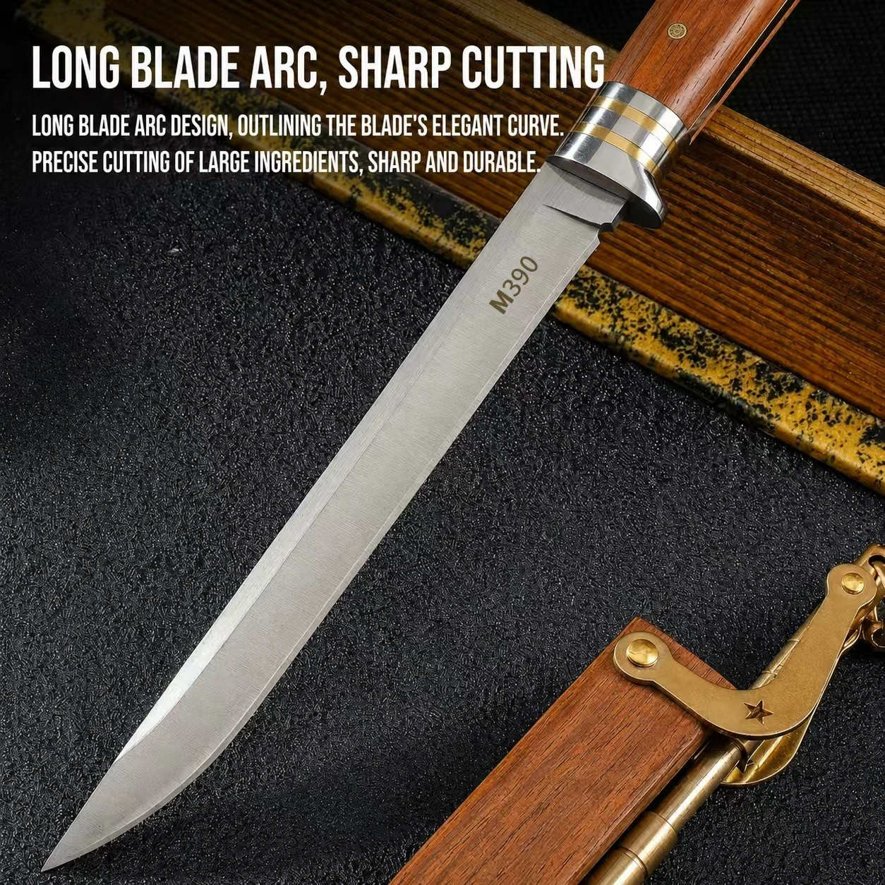 M390 Kitchen knife Fixed blade with wooden handle kitchen accessories Multifunctional Cutting Meat Vegetables and Boning knife