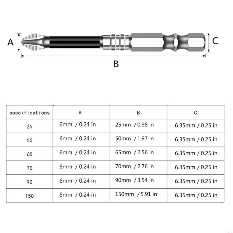 1pc antislip destornillador bits 5A acero aleación resistencia para tornillo múltiple C7AC